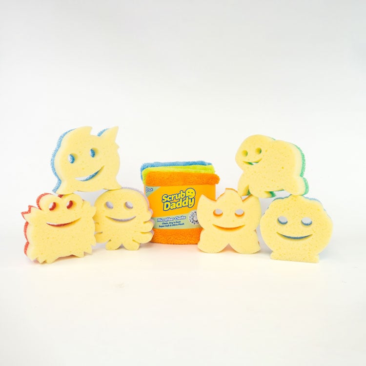 Scrub Mommy Summer Shapes Sponge Bundle and Microfiber Towels (XIBB)
