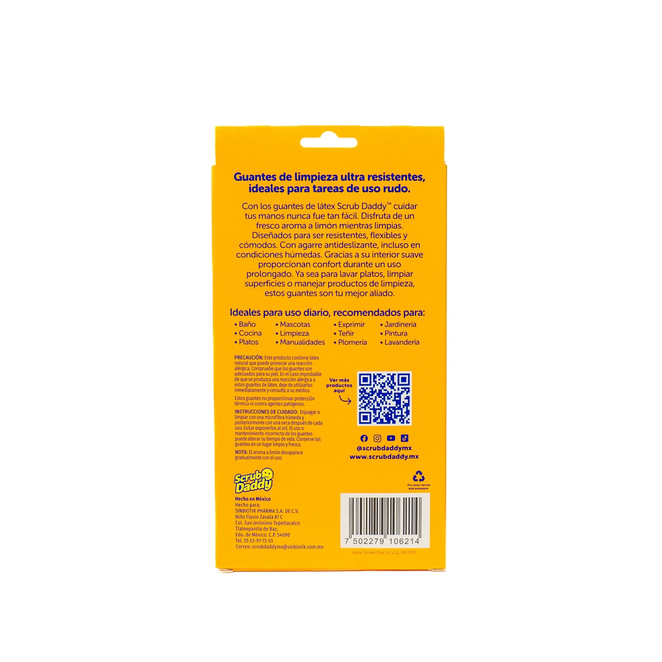 Scrub Daddy Lemon Scented Latex Gloves (W2J8)