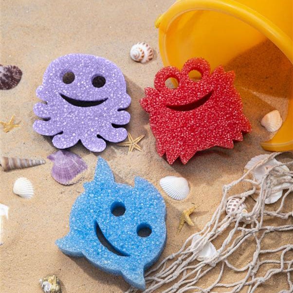 Scrub Mommy Summer Shapes Sponge Bundle and Microfiber Towels (XIBB)