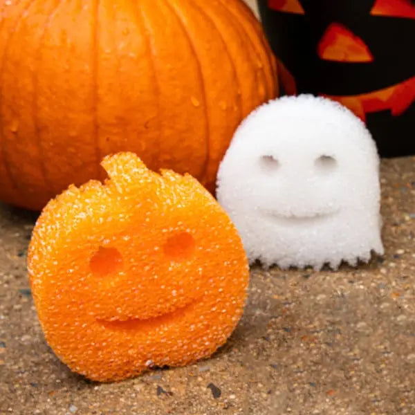 Scrub Daddy Halloween Shapes – 2 Count – Scrub Mommy Pumpkin and Scrub Daddy Ghost (8CZM)