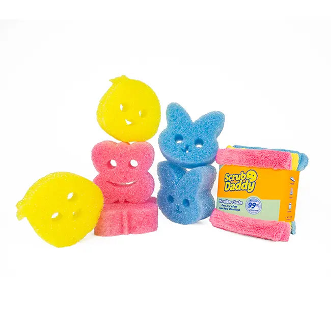 Scrub Daddy Spring Shapes and Microfiber Bundle (86RE)